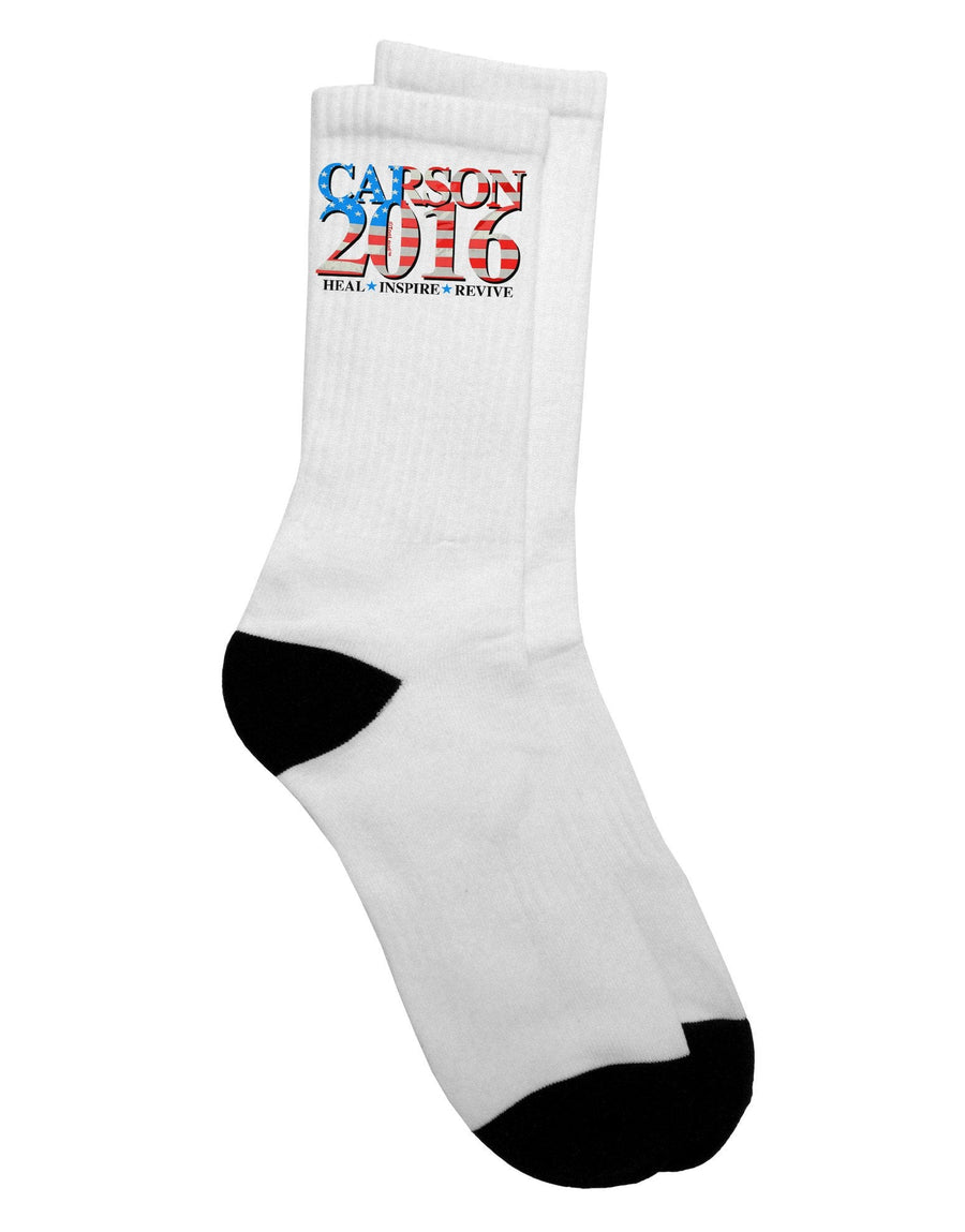 Carson Flag Slogan Crew Socks - Elevate Your Style with Confidence - TooLoud-Socks-TooLoud-White-Mens-9-13-Davson Sales