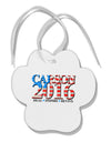 Carson Flag Slogan Paw Print Shaped Ornament-Ornament-TooLoud-White-Davson Sales