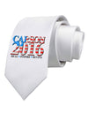 Carson Flag Slogan Printed White Necktie