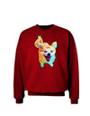 Cartoon Pomeranian Adult Dark Sweatshirt-Sweatshirts-TooLoud-Deep-Red-Small-Davson Sales