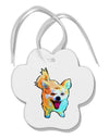 Cartoon Pomeranian Paw Print Shaped Ornament-Ornament-TooLoud-White-Davson Sales