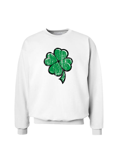 Cartoon Shamrock Clover St. Patrick's Day Sweatshirt-Sweatshirts-TooLoud-White-Small-Davson Sales