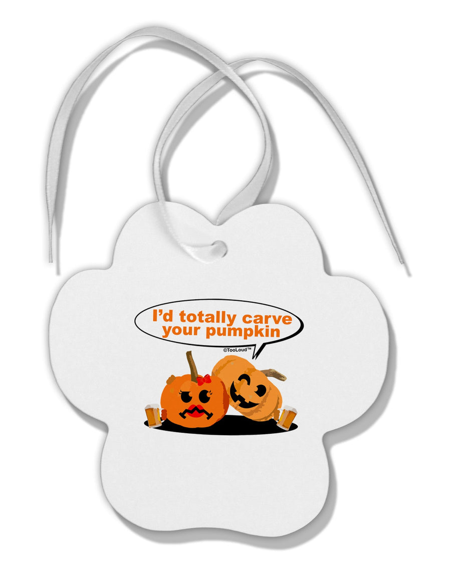 Carve your pumpkin Paw Print Shaped Ornament-Ornament-TooLoud-White-Davson Sales