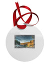 Castlewood Canyon Old Photo Circular Metal Ornament-Ornament-TooLoud-White-Davson Sales