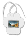 Castlewood Canyon Old Photo Paw Print Shaped Ornament-Ornament-TooLoud-White-Davson Sales