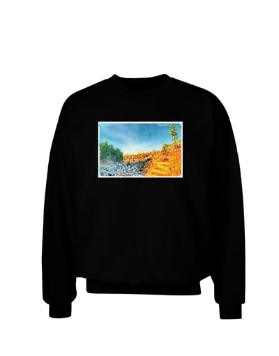 Castlewood Canyon Watercolor Adult Dark Sweatshirt-Sweatshirts-TooLoud-Black-Small-Davson Sales