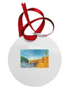 Castlewood Canyon Watercolor Circular Metal Ornament-Ornament-TooLoud-White-Davson Sales