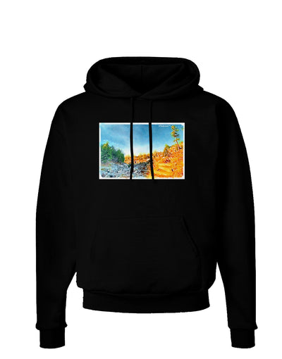 Castlewood Canyon Watercolor Dark Hoodie Sweatshirt-Hoodie-TooLoud-Black-Small-Davson Sales