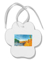 Castlewood Canyon Watercolor Paw Print Shaped Ornament-Ornament-TooLoud-White-Davson Sales