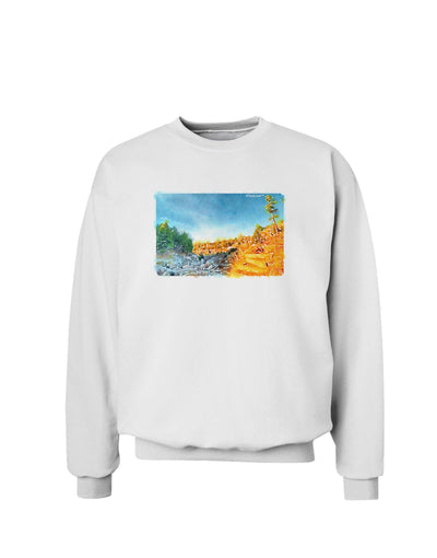 Castlewood Canyon Watercolor Sweatshirt-Sweatshirts-TooLoud-White-Small-Davson Sales