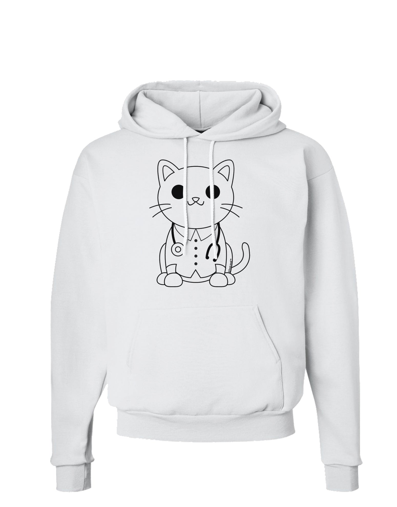 Cat Doctor Coloring Book Style Hoodie Sweatshirt-Hoodie-TooLoud-White-Small-Davson Sales
