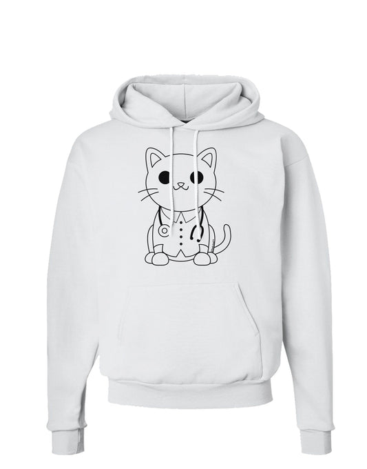 Cat Doctor Coloring Book Style Hoodie Sweatshirt-Hoodie-TooLoud-White-Small-Davson Sales