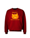 Cat-O-Lantern With Text Adult Dark Sweatshirt-Sweatshirts-TooLoud-Deep-Red-XXX-Large-Davson Sales