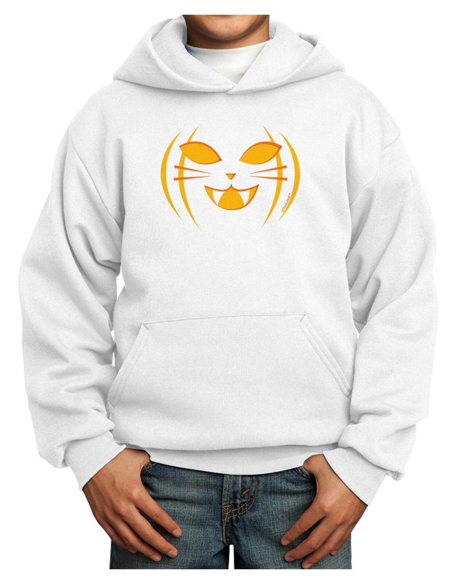 Cat-O-Lantern Youth Hoodie Pullover Sweatshirt-Youth Hoodie-TooLoud-White-XL-Davson Sales