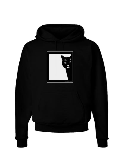 Cat Peeking Dark Hoodie Sweatshirt by TooLoud