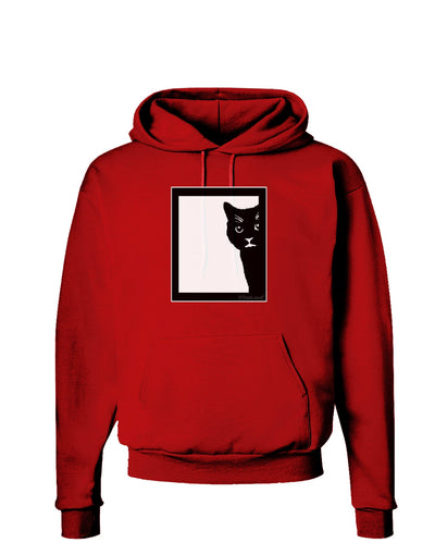 Cat Peeking Dark Hoodie Sweatshirt by TooLoud