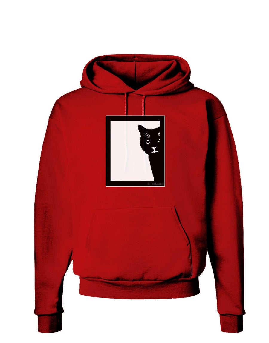 Cat Peeking Dark Hoodie Sweatshirt by TooLoud-Hoodie-TooLoud-Black-Small-Davson Sales