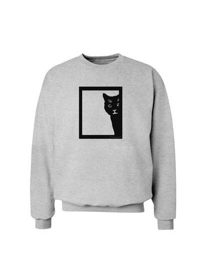 Cat Peeking Sweatshirt by TooLoud-Sweatshirts-TooLoud-AshGray-Small-Davson Sales