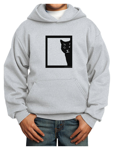 Cat Peeking Youth Hoodie Pullover Sweatshirt by TooLoud-Youth Hoodie-TooLoud-Ash-XS-Davson Sales