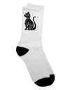 Cat Silhouette Adult Crew Socks for Everyday Wear - TooLoud-Socks-TooLoud-White-Ladies-4-6-Davson Sales