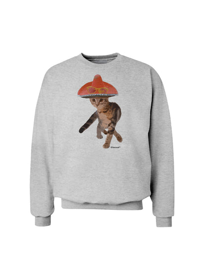 Cat with Pink Sombrero and Sunglasses Sweatshirt by TooLoud-Sweatshirts-TooLoud-AshGray-Small-Davson Sales