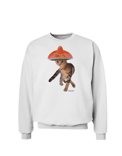 Cat with Pink Sombrero and Sunglasses Sweatshirt by TooLoud-Sweatshirts-TooLoud-White-Small-Davson Sales