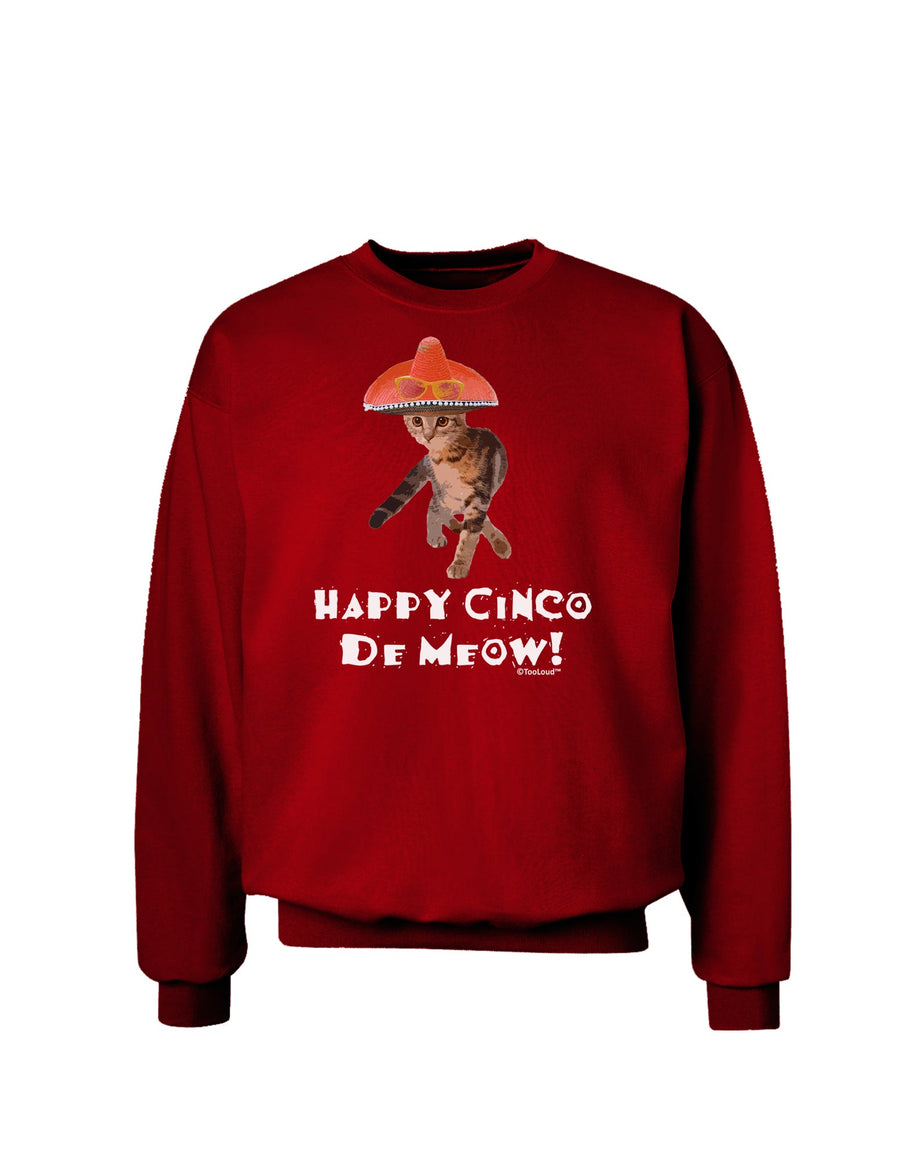 Cat with Pink Sombrero - Happy Cinco de Meow Adult Dark Sweatshirt by TooLoud-Sweatshirts-TooLoud-Black-Small-Davson Sales