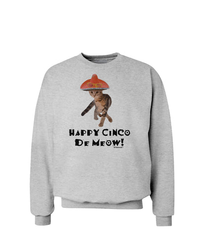 Cat with Pink Sombrero - Happy Cinco de Meow Sweatshirt by TooLoud-Sweatshirts-TooLoud-AshGray-Small-Davson Sales