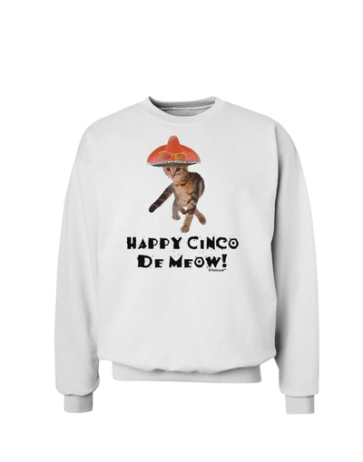 Cat with Pink Sombrero - Happy Cinco de Meow Sweatshirt by TooLoud-Sweatshirts-TooLoud-White-Small-Davson Sales