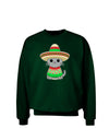 Cat with Sombrero and Poncho Adult Dark Sweatshirt by TooLoud-Sweatshirts-TooLoud-Deep-Forest-Green-Small-Davson Sales