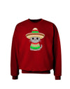 Cat with Sombrero and Poncho Adult Dark Sweatshirt by TooLoud-Sweatshirts-TooLoud-Deep-Red-Small-Davson Sales