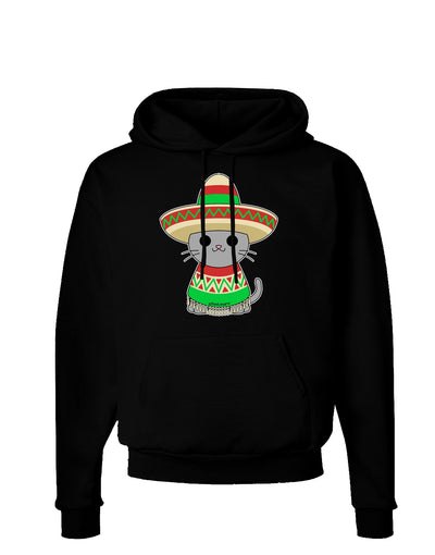 Cat with Sombrero and Poncho Dark Hoodie Sweatshirt by TooLoud-Hoodie-TooLoud-Black-Small-Davson Sales