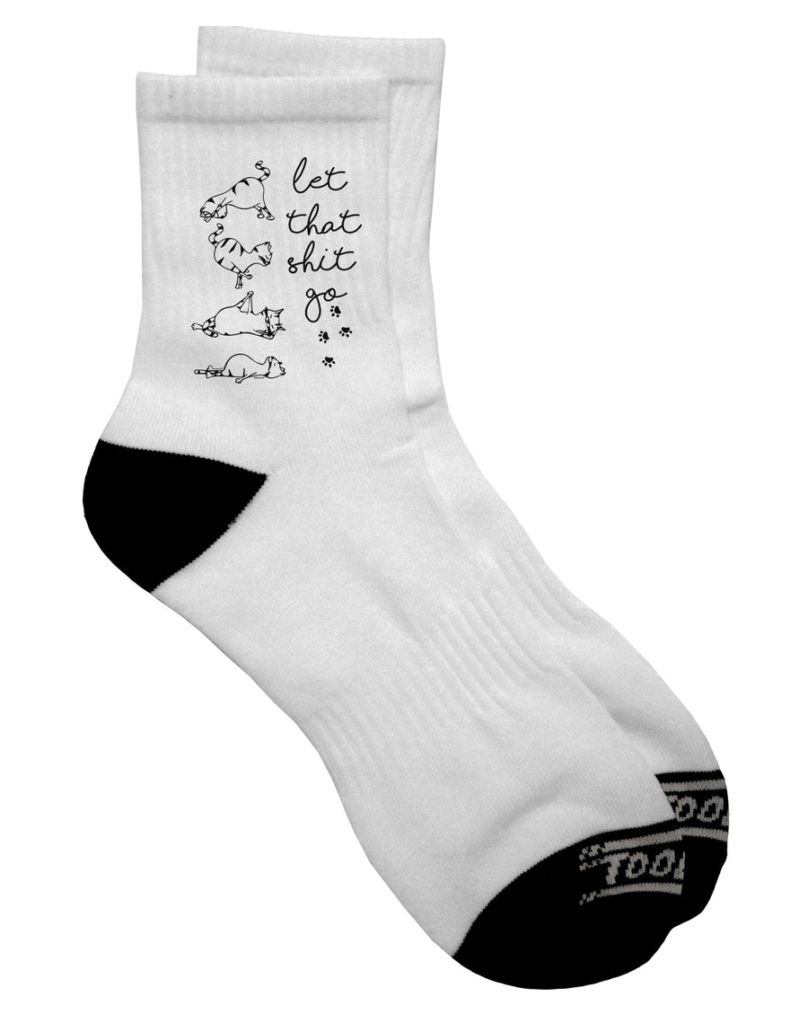 Cat Yoga Adult Short Socks - A Must-Have for Relaxation and Style TooLoud-Socks-TooLoud-White-Ladies-4-6-Davson Sales
