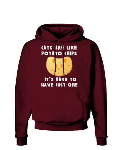 Cats Are Like Potato Chips Dark Hoodie Sweatshirt-Hoodie-TooLoud-Maroon-Small-Davson Sales