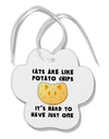 Cats Are Like Potato Chips Paw Print Shaped Ornament by TooLoud-Ornament-TooLoud-White-Davson Sales