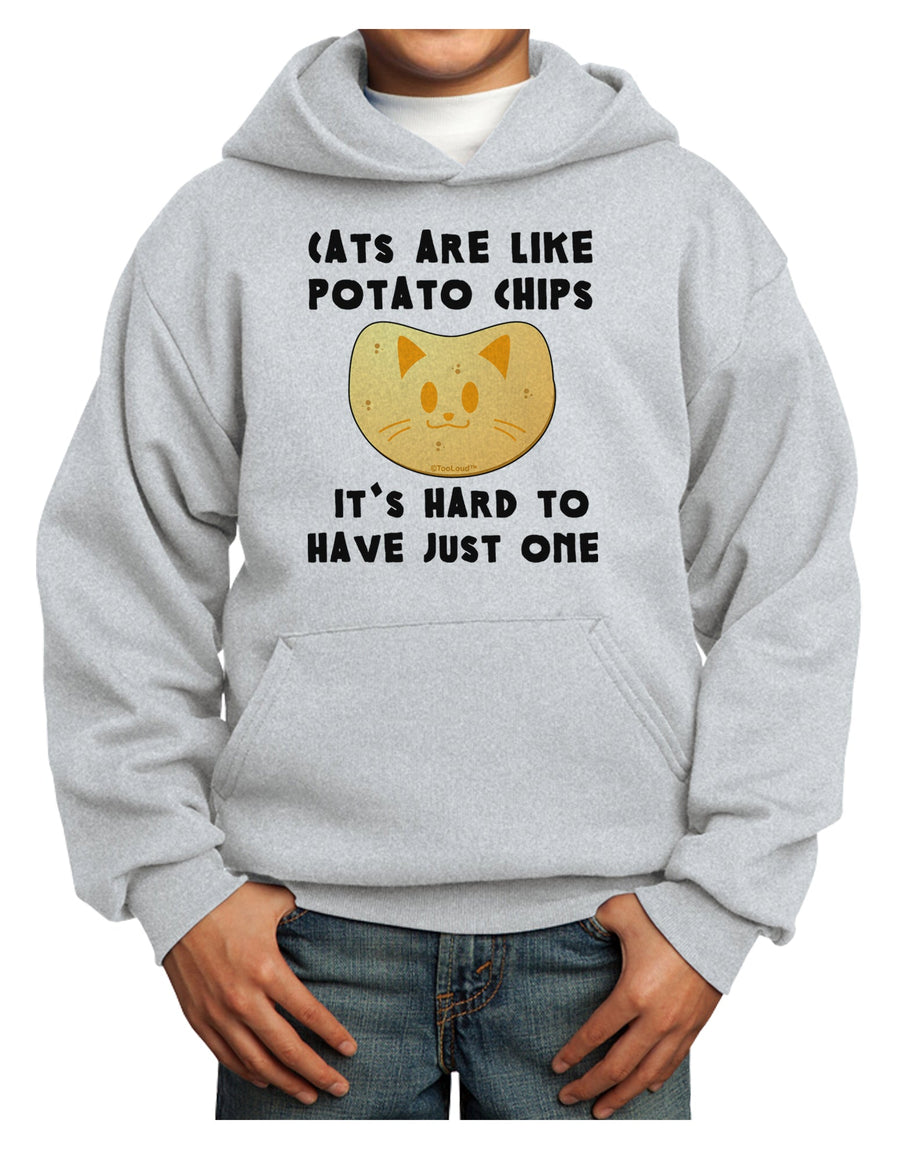 Cats Are Like Potato Chips Youth Hoodie Pullover Sweatshirt-Youth Hoodie-TooLoud-White-XS-Davson Sales