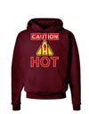 Caution Hot Chili Pepper Sign Dark Hoodie Sweatshirt-Hoodie-TooLoud-Maroon-Small-Davson Sales