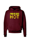 Caution Hot Warning Sign Dark Hoodie Sweatshirt-Hoodie-TooLoud-Maroon-Small-Davson Sales