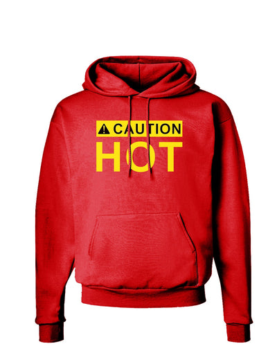 Caution Hot Warning Sign Dark Hoodie Sweatshirt-Hoodie-TooLoud-Red-Small-Davson Sales