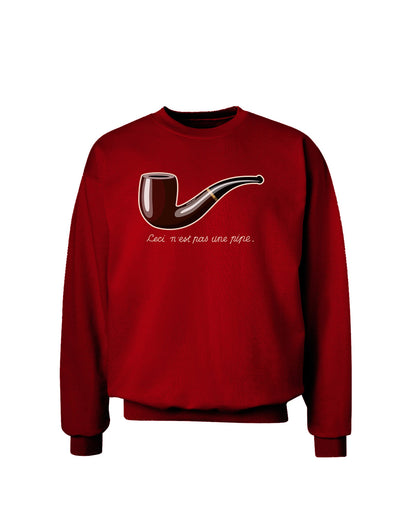 Ceci n'est pas une pipe Adult Dark Sweatshirt-Sweatshirts-TooLoud-Deep-Red-Small-Davson Sales