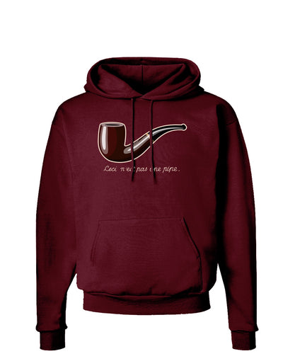 Ceci n'est pas une pipe Dark Hoodie Sweatshirt-Hoodie-TooLoud-Maroon-Small-Davson Sales