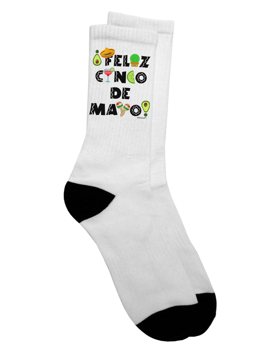 Celebrate Cinco de Mayo with Style - Fiesta Icons Adult Crew Socks by TooLoud-Socks-TooLoud-White-Ladies-4-6-Davson Sales