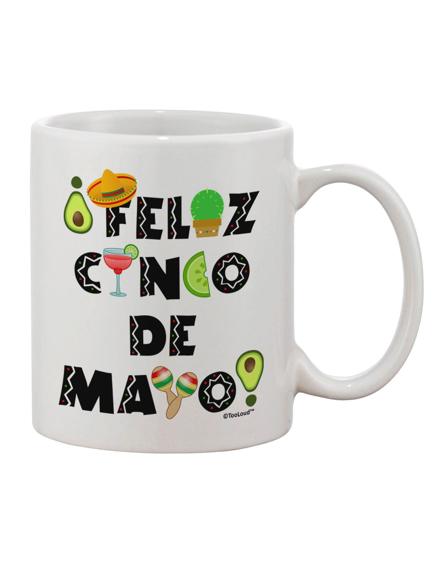 Celebrate Cinco de Mayo with Style - Vibrant Fiesta Icons Printed 11 oz Coffee Mug by TooLoud-11 OZ Coffee Mug-TooLoud-White-Davson Sales