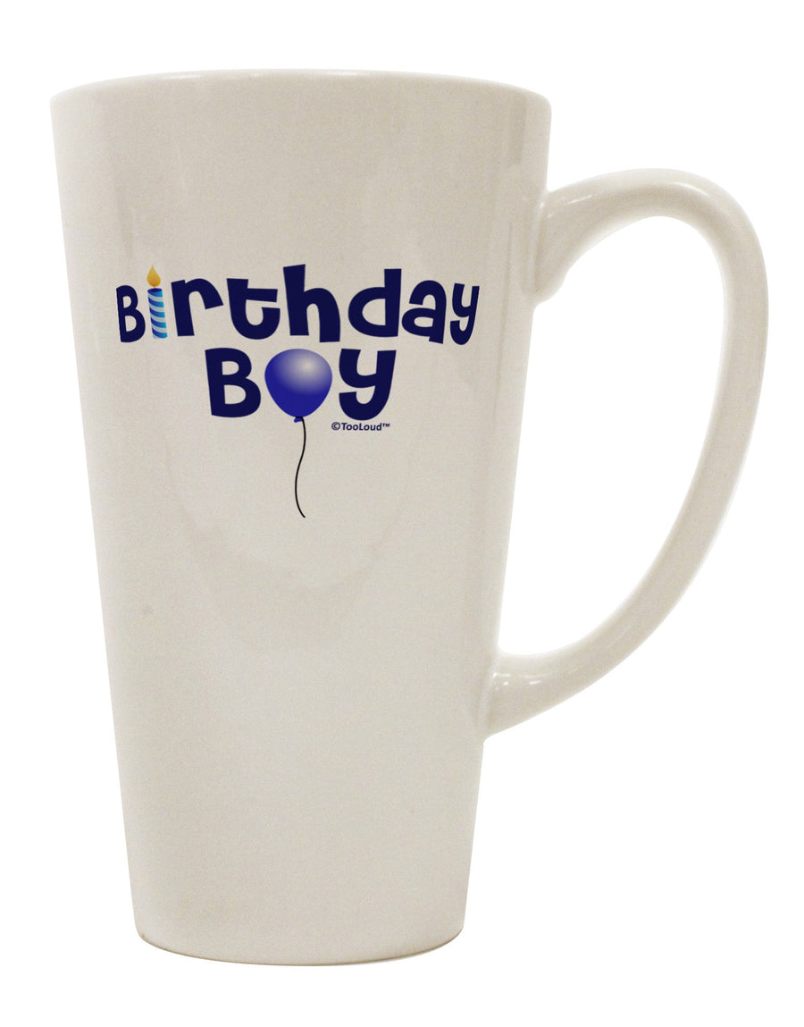 Celebrate in Style - Vibrant Birthday Boy 16 Ounce Conical Latte Coffee Mug by TooLoud-Conical Latte Mug-TooLoud-White-Davson Sales