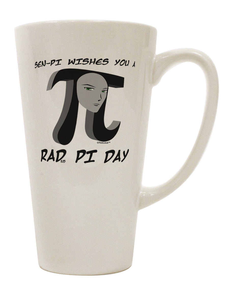 Celebrate Pi Day with Style: The Sen-Pi 16 Ounce Conical Latte Coffee Mug - TooLoud-Conical Latte Mug-TooLoud-White-Davson Sales