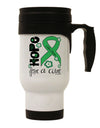 Celiac Disease Awareness - Light Green Ribbon and Flowers Stainless Steel 14 OZ Travel Mug - TooLoud
