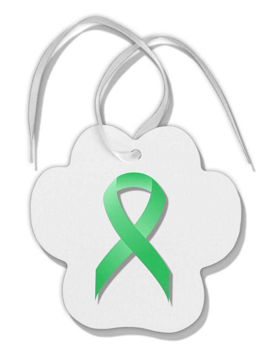 Celiac Disease Awareness Ribbon - Light Green Paw Print Shaped Ornament-Ornament-TooLoud-White-Davson Sales