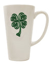 Celtic Knot 4 Leaf Clover Conical Latte Coffee Mug - A Sophisticated Drinkware Choice-Conical Latte Mug-TooLoud-White-Davson Sales