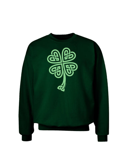 Celtic Knot 4 Leaf Clover St Patricks Adult Dark Sweatshirt-Sweatshirts-TooLoud-Deep-Forest-Green-Small-Davson Sales