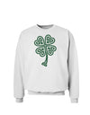 Celtic Knot 4 Leaf Clover St Patricks Sweatshirt-Sweatshirts-TooLoud-White-Small-Davson Sales